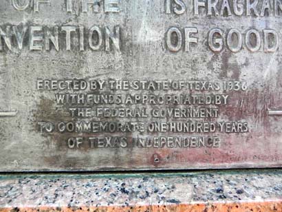 Canton, Van Zandt County, Tx - Pioneers Monument inscription