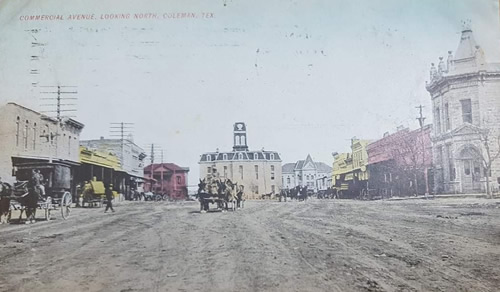 Coleman TX - courthouse, jail & Commercial Ave.