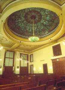 Courtroom with stained glass dome