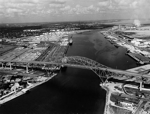 TX - Corpus Christi Harbor Bridge aerial view