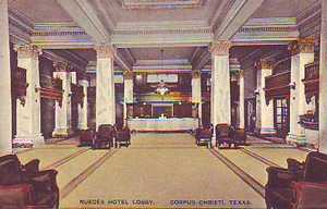 Nueces Hotel lobby, Corpus Christi, Texas