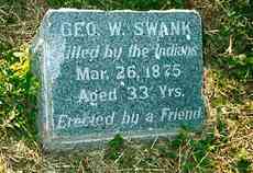 Tombstone of one Killed by Indians