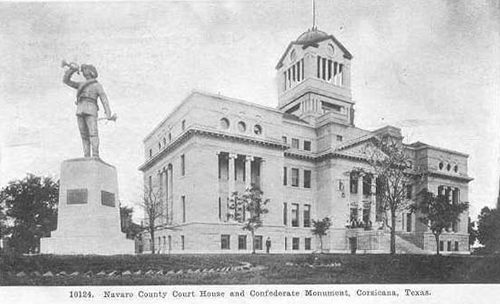Corsicana Texas - Navarro County courthouse and Confederate Monument