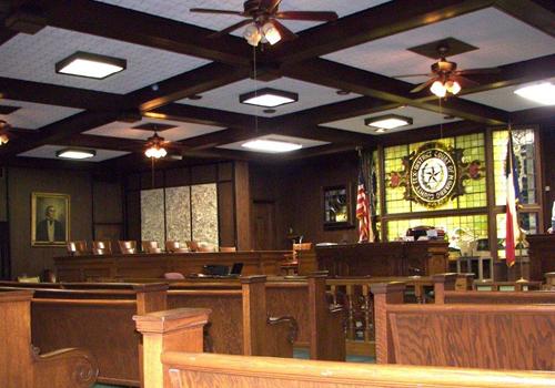 Corsicana Texas - Navarro County courthouse courtroom