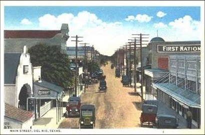 Del Rio, Texas Main Street old ostcard