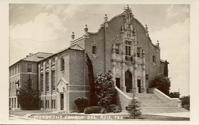 Methodist Church, Del Rio, Texas old postcard