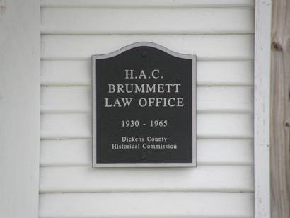 Dickens Tx - Brummett Law Office  plaque