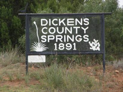Dickens Tx - Dickens County Springs  1891