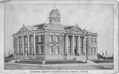 1906 Castro County Courthouse, Dimmit, Texas old photo