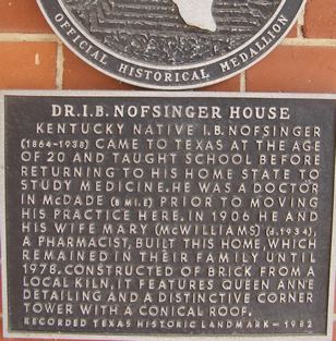Elgin, Texas - Nofsinger House Historical Marker