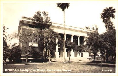 Brooks County Courthouse, Texas old postcard