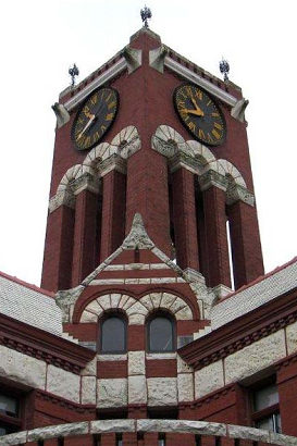 TX - Lee County Courthouse clock tower