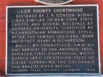 TX - Lee County courthouse historical Marker