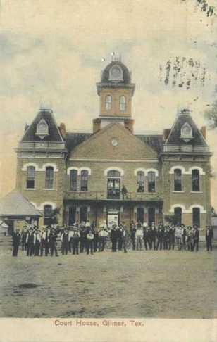 1889 Upshur County Courthouse, Gilmer Texas, 1909 old postcard