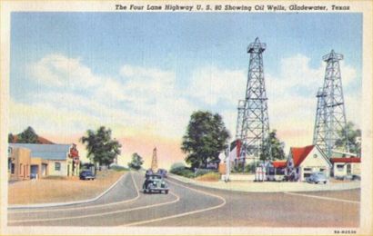 Oil wells by US 80 in Gladewater, Texas