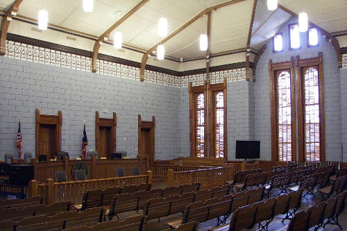 Granbury TX - Hood County Courthouse courtroom