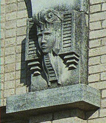 Greenville TX - Pharoah Gargoyle 1925 Stringer Mortuary Building