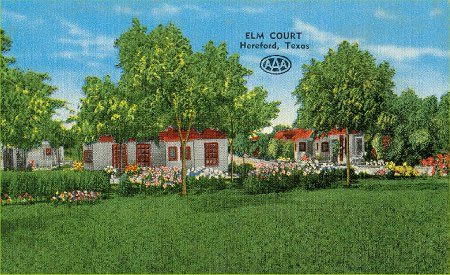 Elm Court, Hereford, Texas old post card