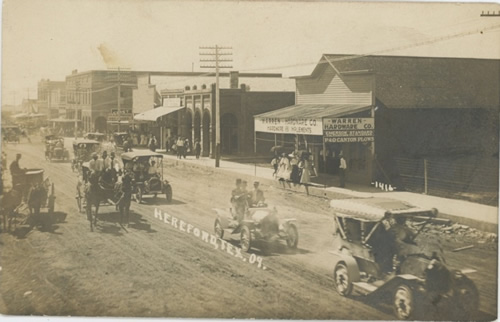 Hereford TX street scene 1909 