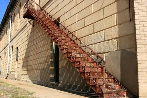 Honey Grove TX - Exterior iron stairs