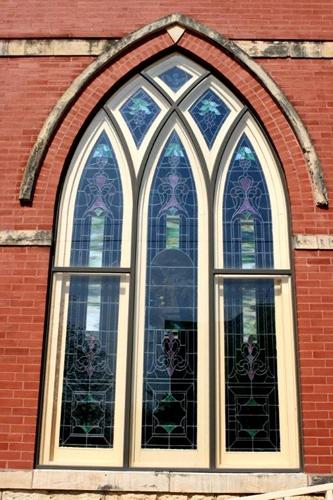 Honey Grove Texas McKenzie Methodist Church stained glass window