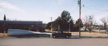 Iraan scene with wind turbine blade