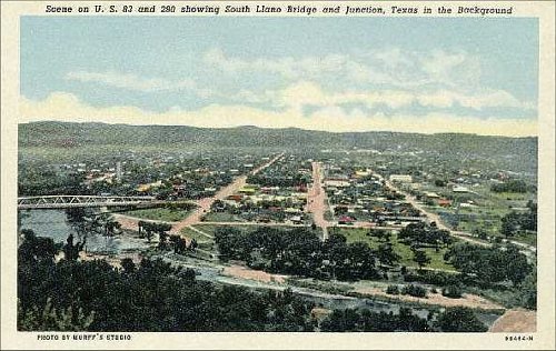 1949 view of Junction, Texas and South Llano Bridge