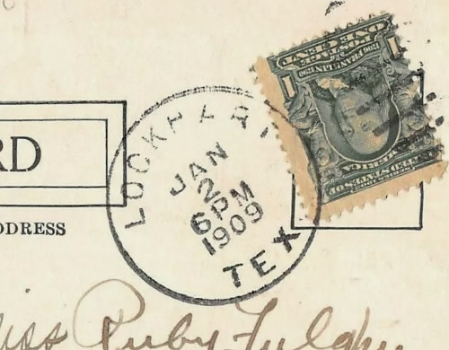 Lockhart, Texas 1909  postmark