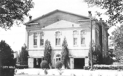La Grange, TX - City Hall and Fire Station in the old Casino Building, 1940s 