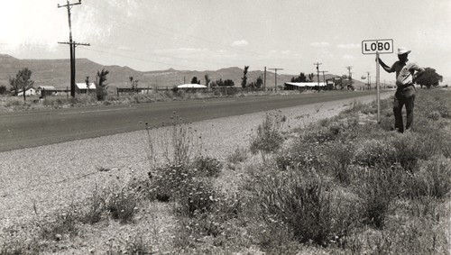 Lobo, Texas owner and highway sign