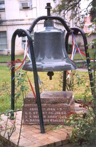 1888 Falls County Courthouse  bell and cornerstone, Marlin Texas