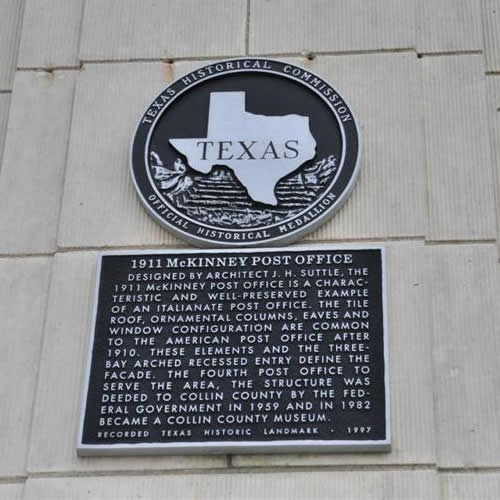 McKinney TX 1911 Post Office Historical Marker