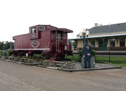 Restored Depot and Caboose, Mineola Tx