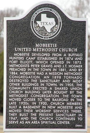 TX - Mobeetie United Methodist Church historical marker