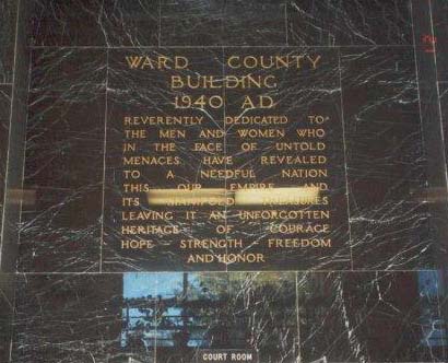 Monahans TX - Ward County Courthouse Inscription