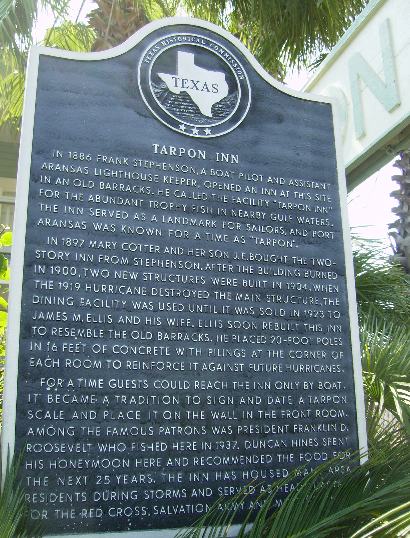Port Aransas, Texas - Tarpon Inn historical marker