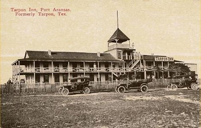 Tarpon Inn, Port Aransas, Texas 1920s old postcard
