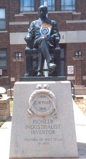 Garza County Courthouse C.W. Post Statue