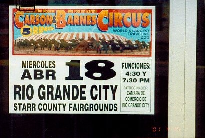 Rio Grande City TX - Carson & Barnes Circus poster