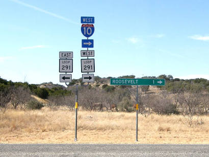 Roosevelt Texas highway sign