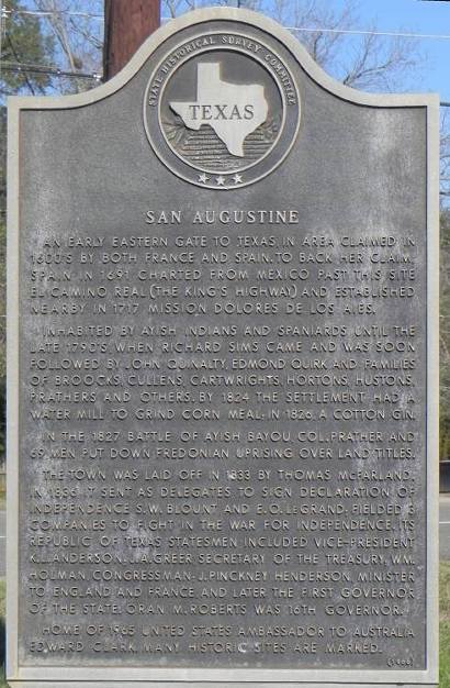 TX San Augustine  Historical Marker1
