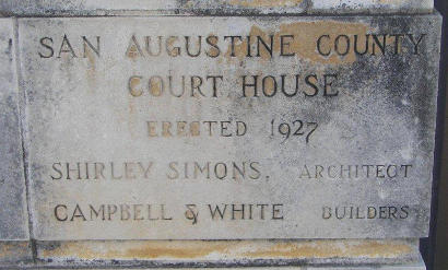 San Augustine Texas - 1927 San Augustine County courthouse cornerstone