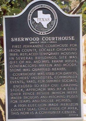 Sherwood TX -  Irion CountyCourthouse Historical Marker