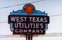 West Texas Utilities company old neon sign