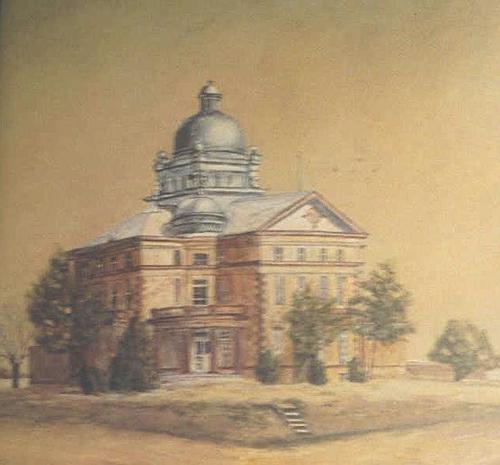Stanton, Texas, 1908 Martin County Courthouse  painting
