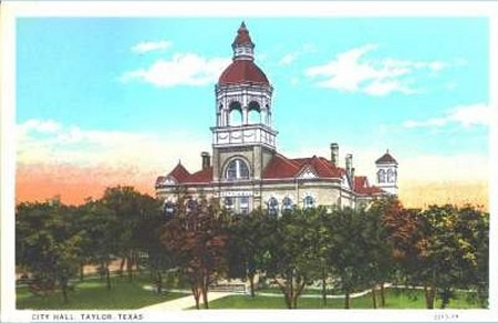 TX - Razed  1906 Taylor city Hall, Texas postcard