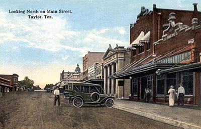 Taylor Texas Main Street old postcard