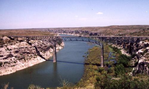 Bridge crossing Pecos River near Langty Texas