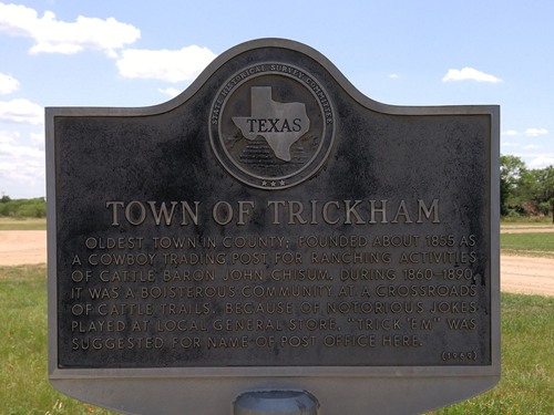 Ghost town Trickham TX historical marker
