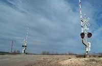 Railroad crossing in Valentine Texas